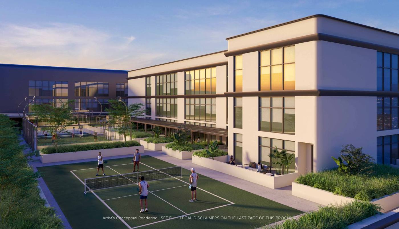 Pickleball and padel courts at SQUARE Hallandale (artist's rendering)