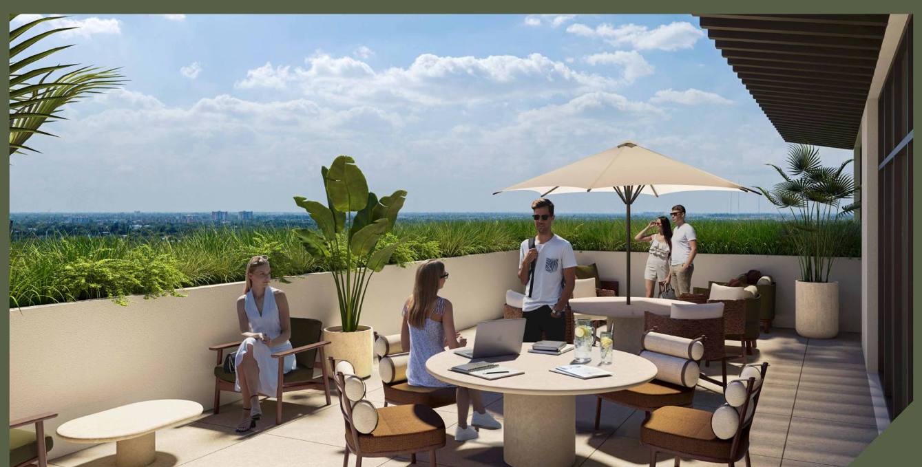 6th-level outdoor amenities at SQUARE Hallandale (artist's rendering)